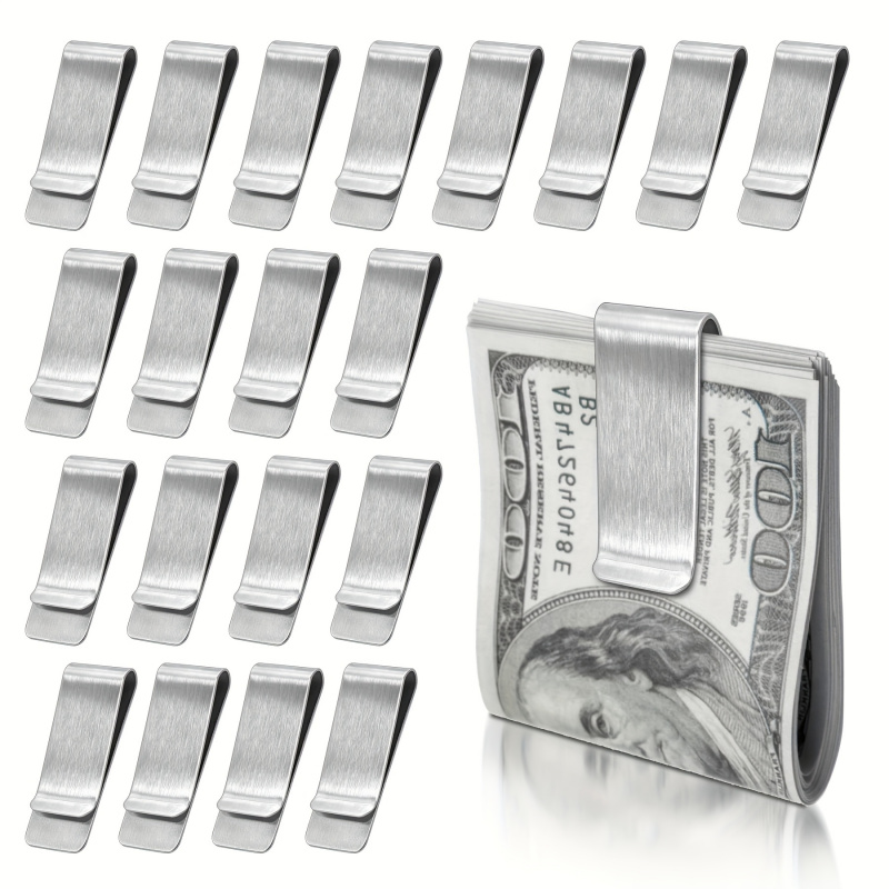 Money Clip Slim - 20 قطعة من محافظ الرجال الفضية