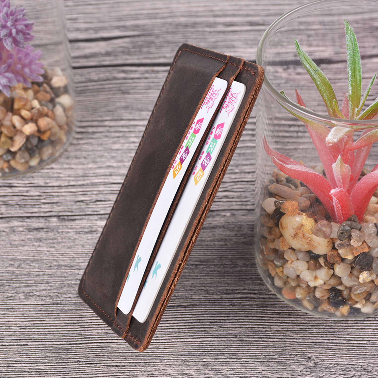 Money Clip Slim - محفظة بطاقات صغيرة كلاسيكية مصنوعة يدويًا
