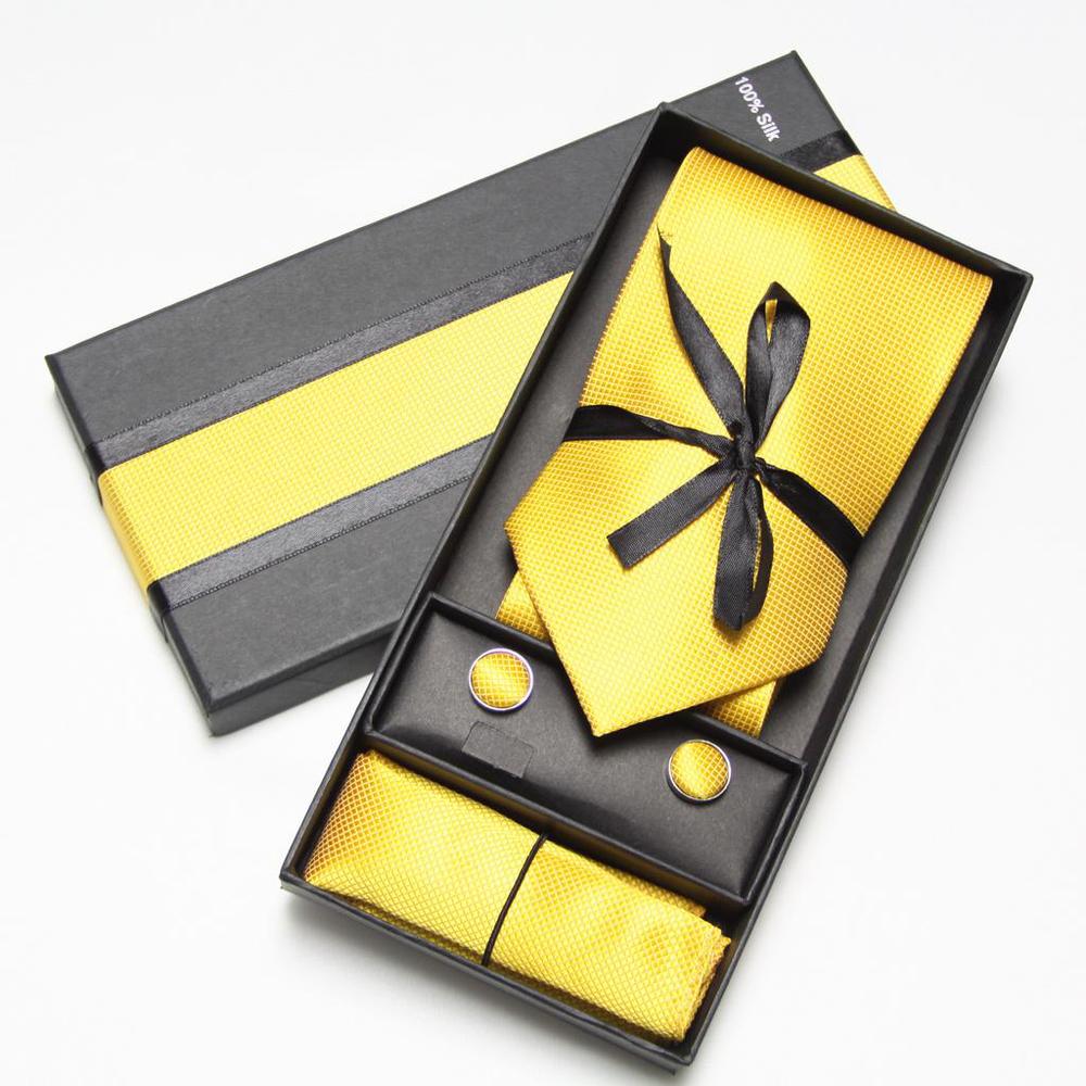 طقم ربطة عنق صلبة مع علبة، أزر - مراجعة Neck Tie Set Box وسعره