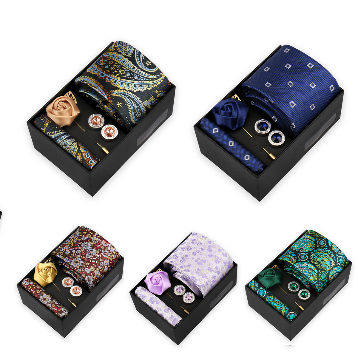 ربطة عنق أنيقة للرجال مع علبة  - مراجعة Neck Tie Set Box وسعره