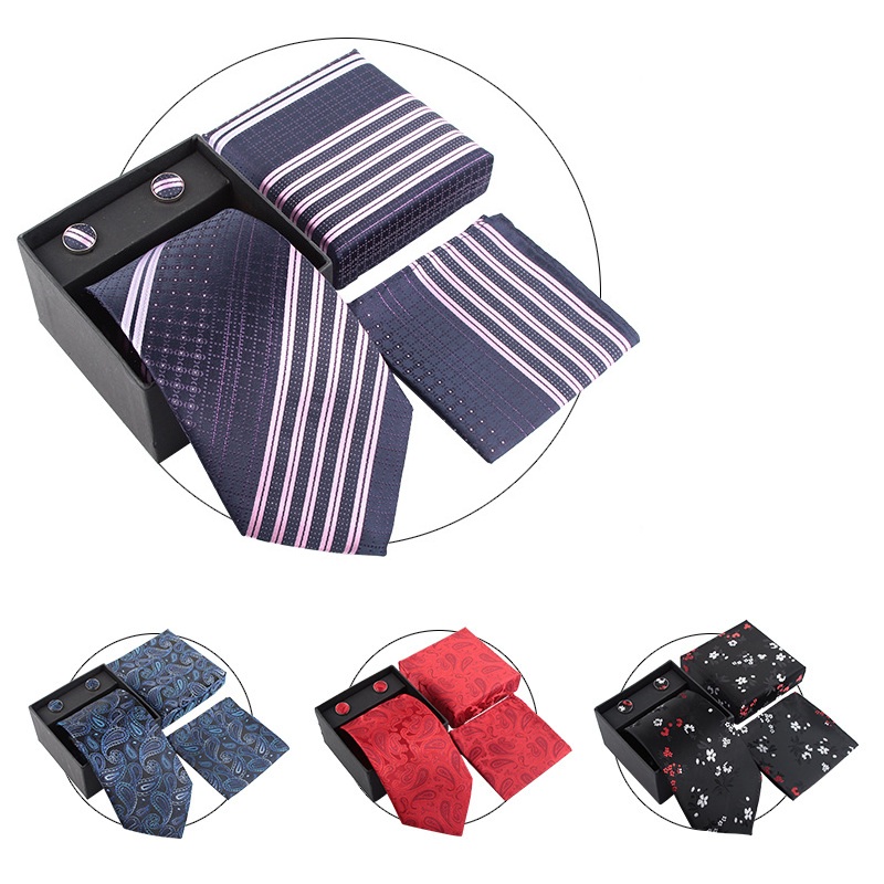 طقم ربطات عنق رجالية للزفاف، ي - مراجعة Neck Tie Set Box وسعره